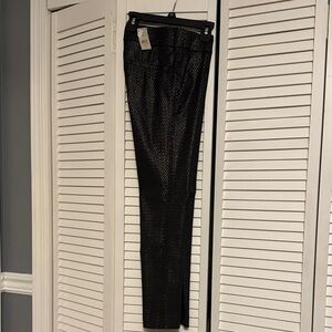 LOFT Black and Gold Skinny Dressy Pants
